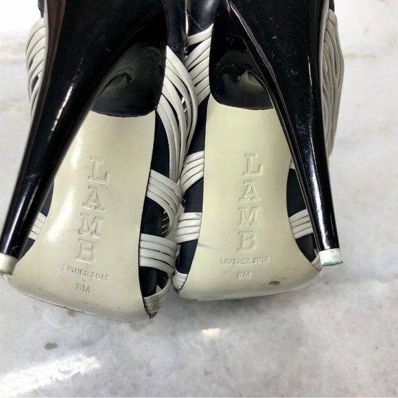 L.A.M.B. Monochrome Strappy Heels - Picture 10 of 15
